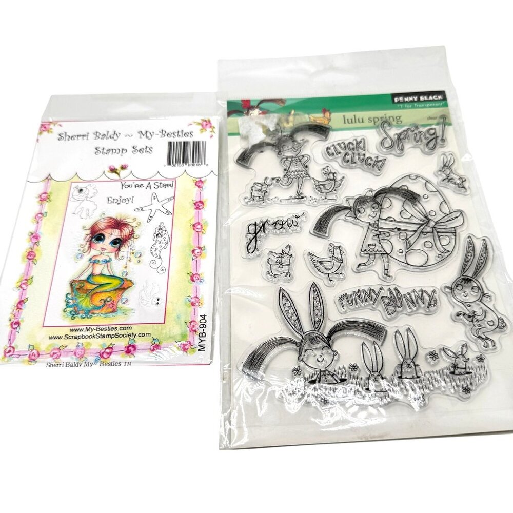 Penny Black Lulu Spring Clear Stamps & Sherri Baldy My Besties Craft Stamps Set